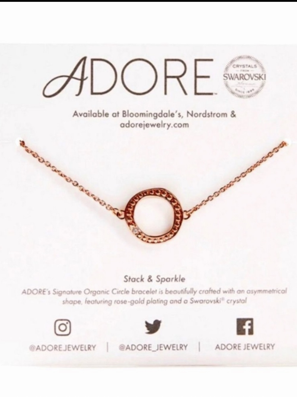 Swarvoski Rose Gold bracelet- Adore - - NWT - Rare